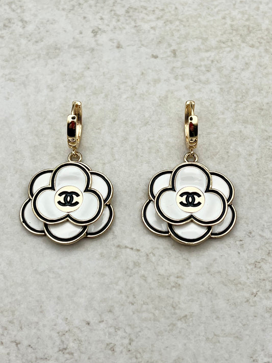 White flower earrings